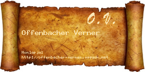 Offenbacher Verner névjegykártya